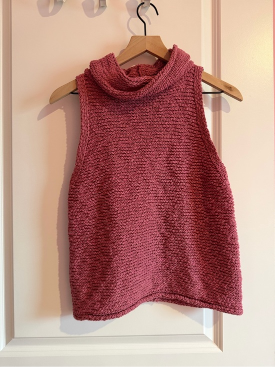 Pilcro Tops - Pilcro Sleeveless Cowl Neck Sweater Tank in Roseberry